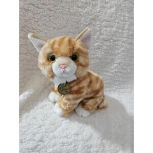 Realistic Cat Plush Toy Orange Aurora Miyoni Tots Pink Nose Ears Feb 2022 9"